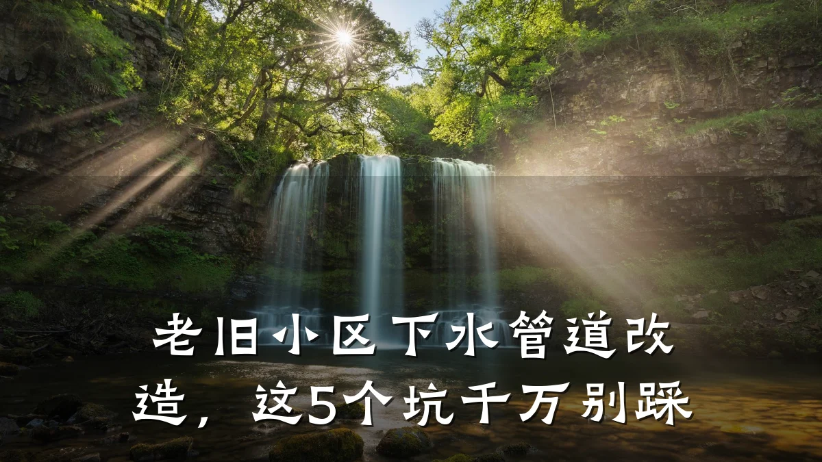 老旧小区下水管道改造,这5个坑千万别踩