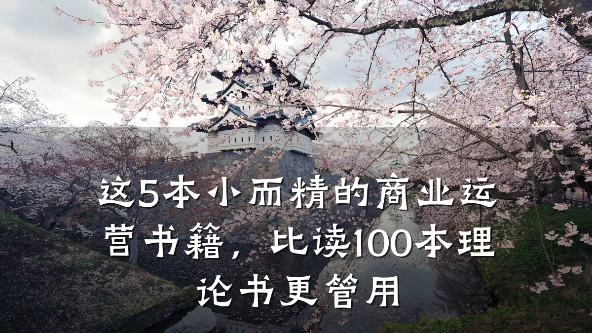 这5本小而精的商业运营书籍,比读100本理论书更管用
