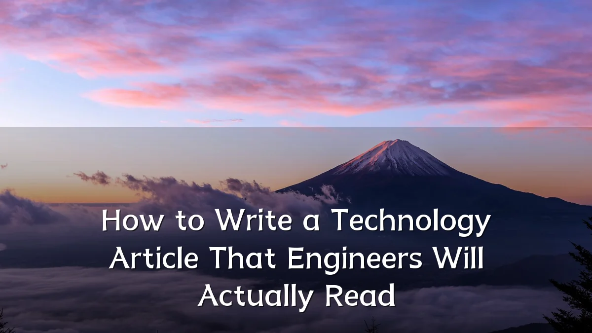 How to Write a Technology Article That Engineers Will Actually Read