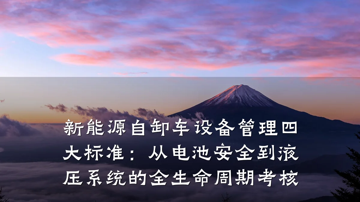 新能源自卸车设备管理四大标准:从电池安全到液压系统的全生命周期考核